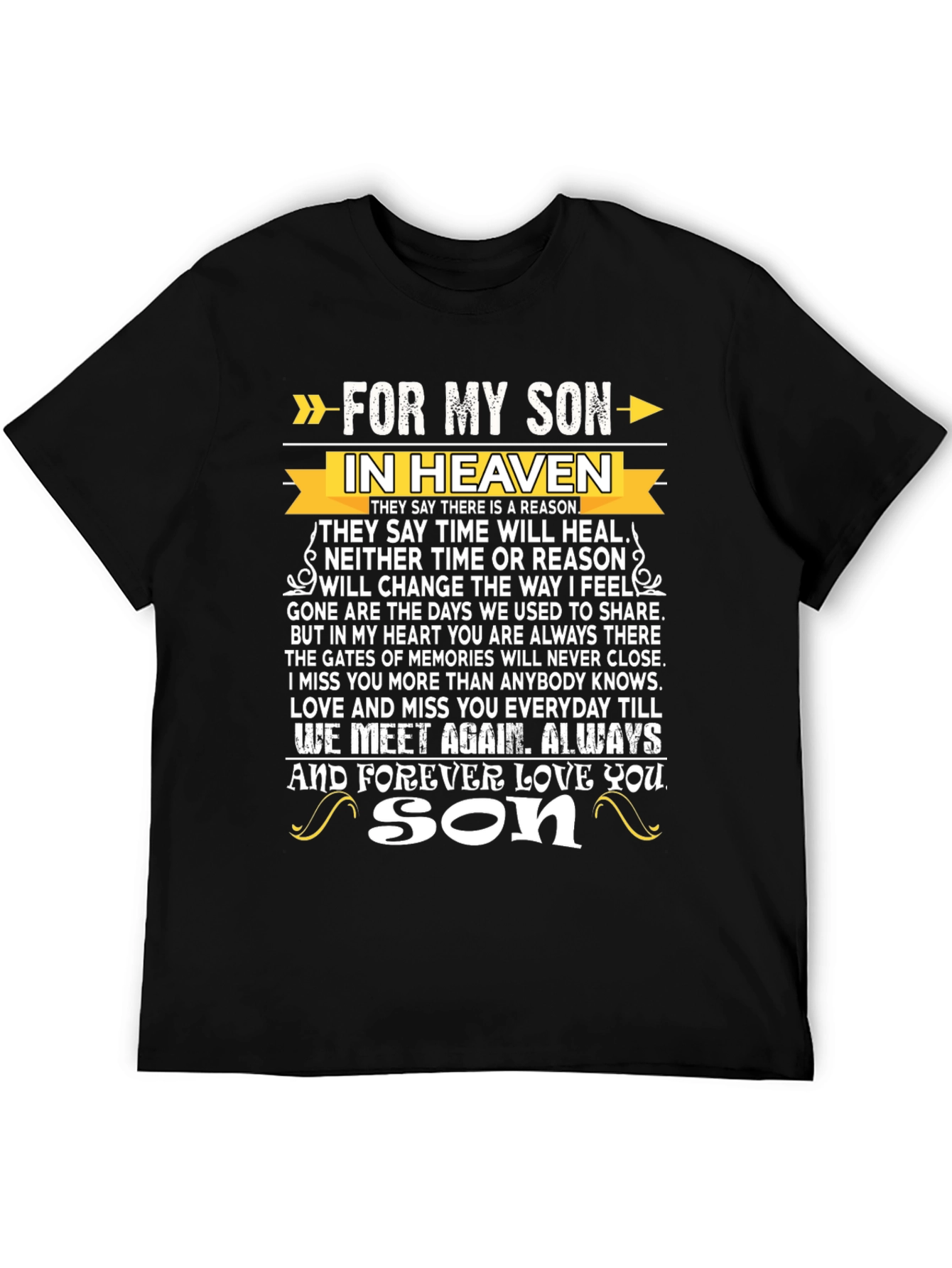 For My Son In Heaven Memorial T-Shirt