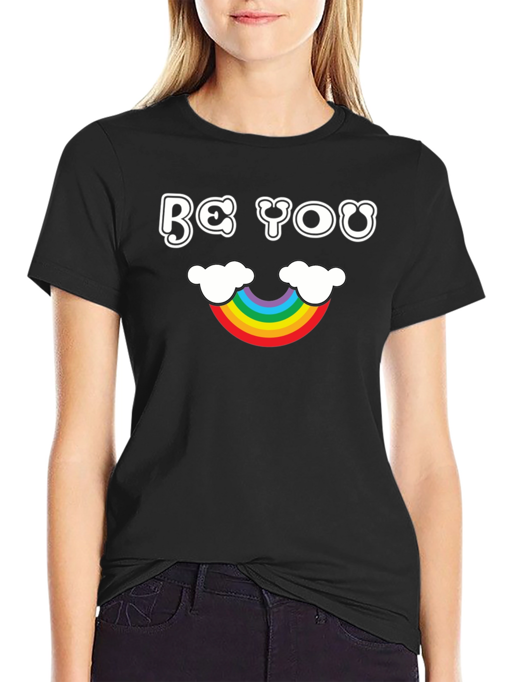 Be You Rainbow T-Shirt - Black Cotton Tee