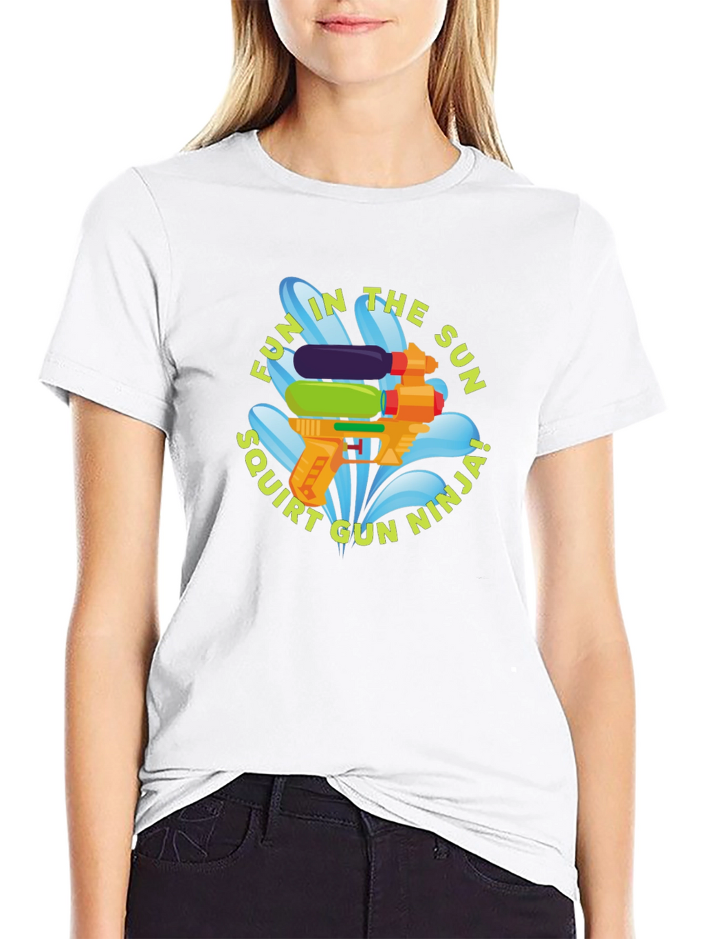 Fun in the Sun Squirt Gun Ninja Black T-Shirt