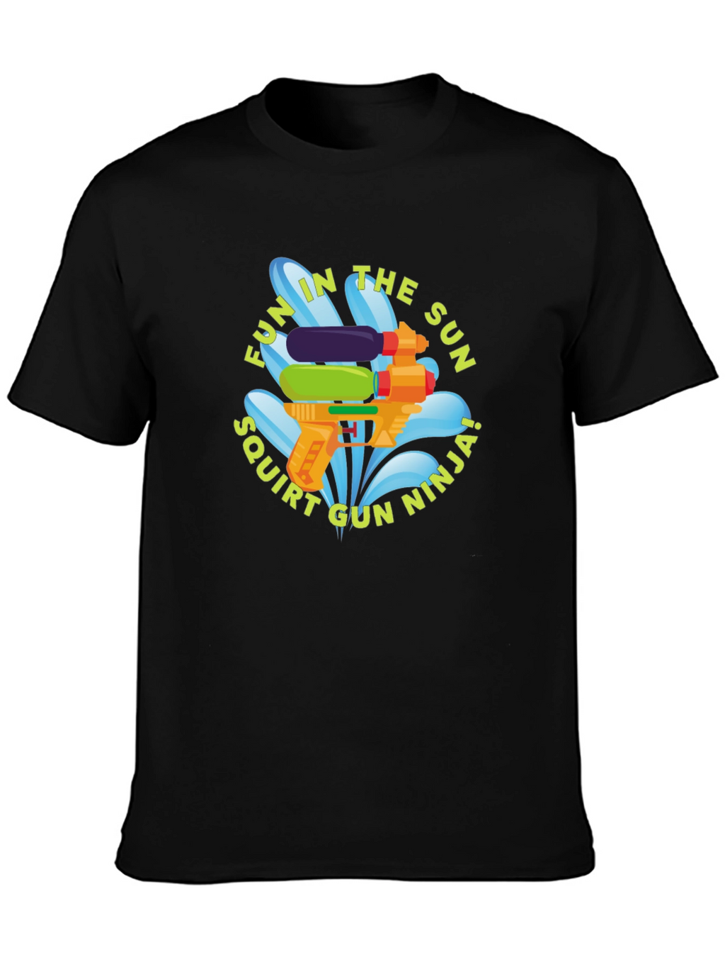 Fun in the Sun Squirt Gun Ninja Black T-Shirt
