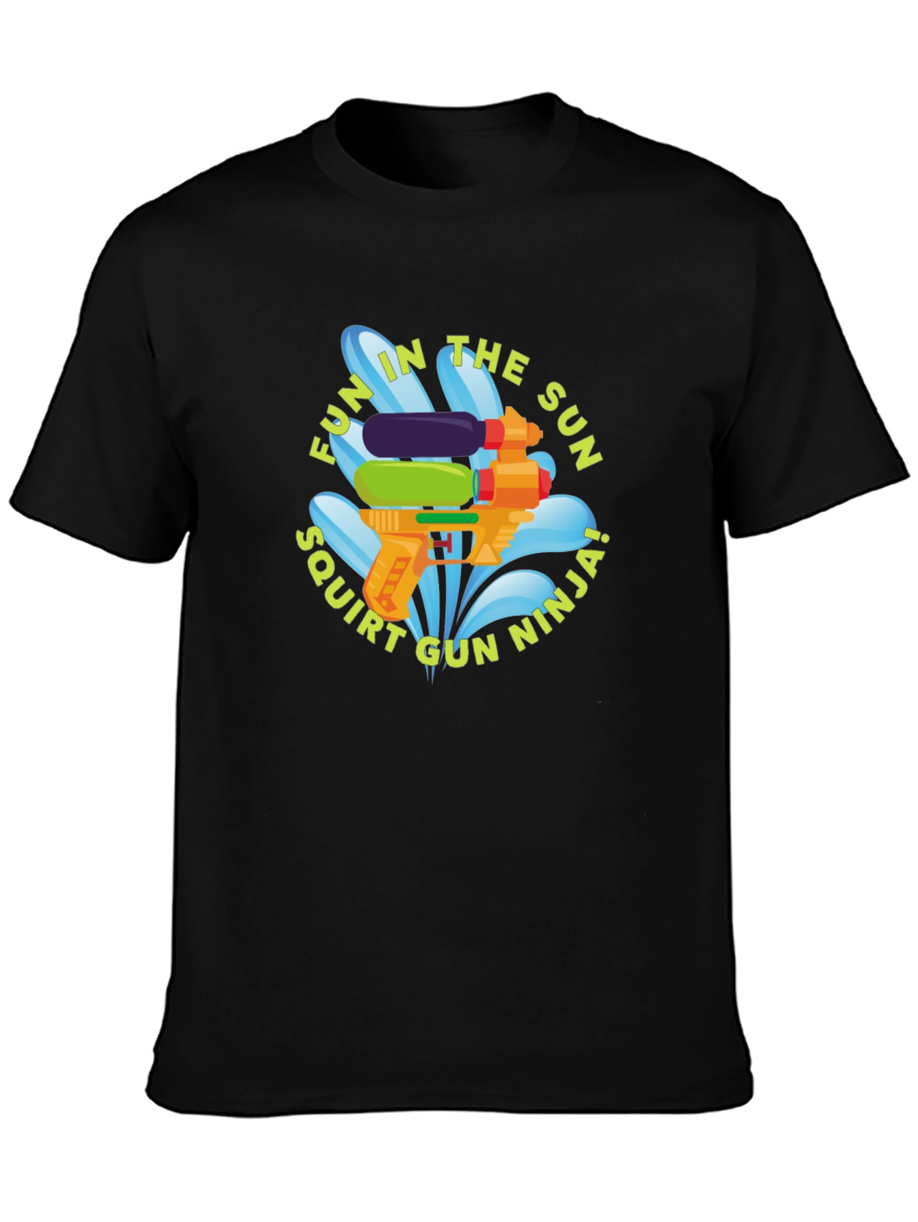 Fun in the Sun Squirt Gun Ninja Black T-Shirt
