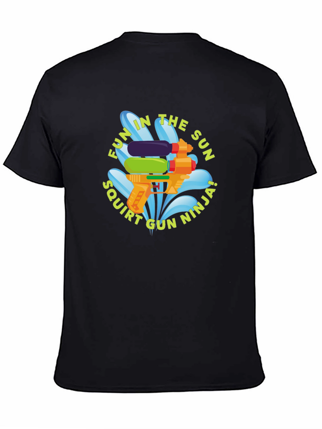 Fun in the Sun Squirt Gun Ninja Black T-Shirt