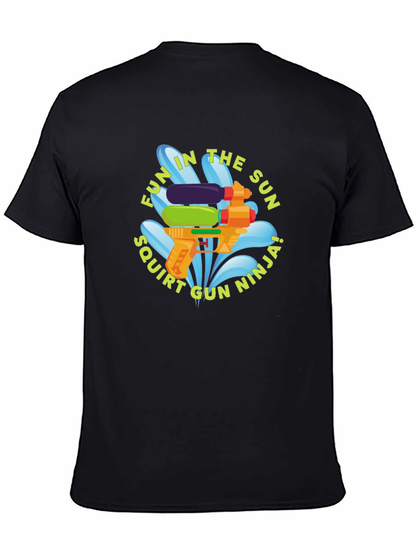 Fun in the Sun Squirt Gun Ninja Black T-Shirt