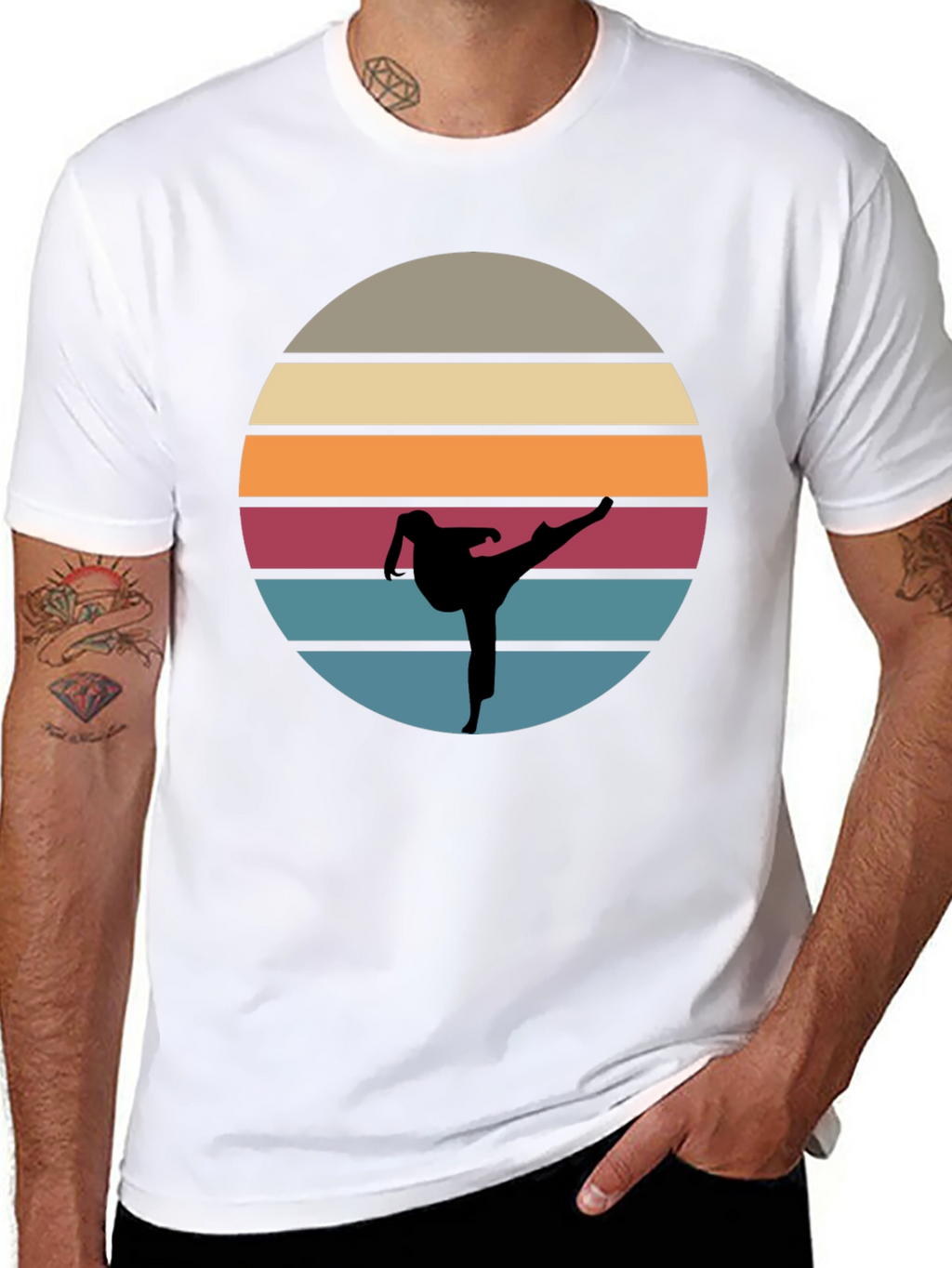 Retro Karate Sunset T-Shirt - Martial Arts Tee