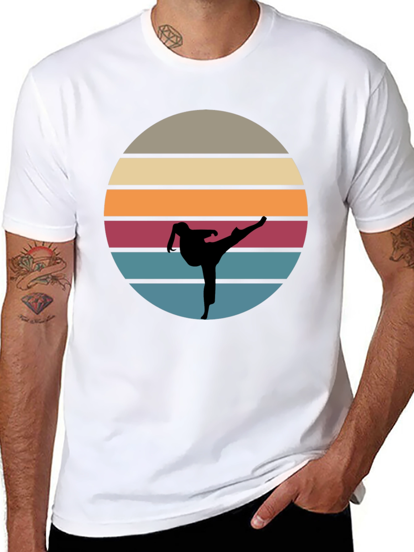 Retro Karate Sunset T-Shirt - Martial Arts Tee