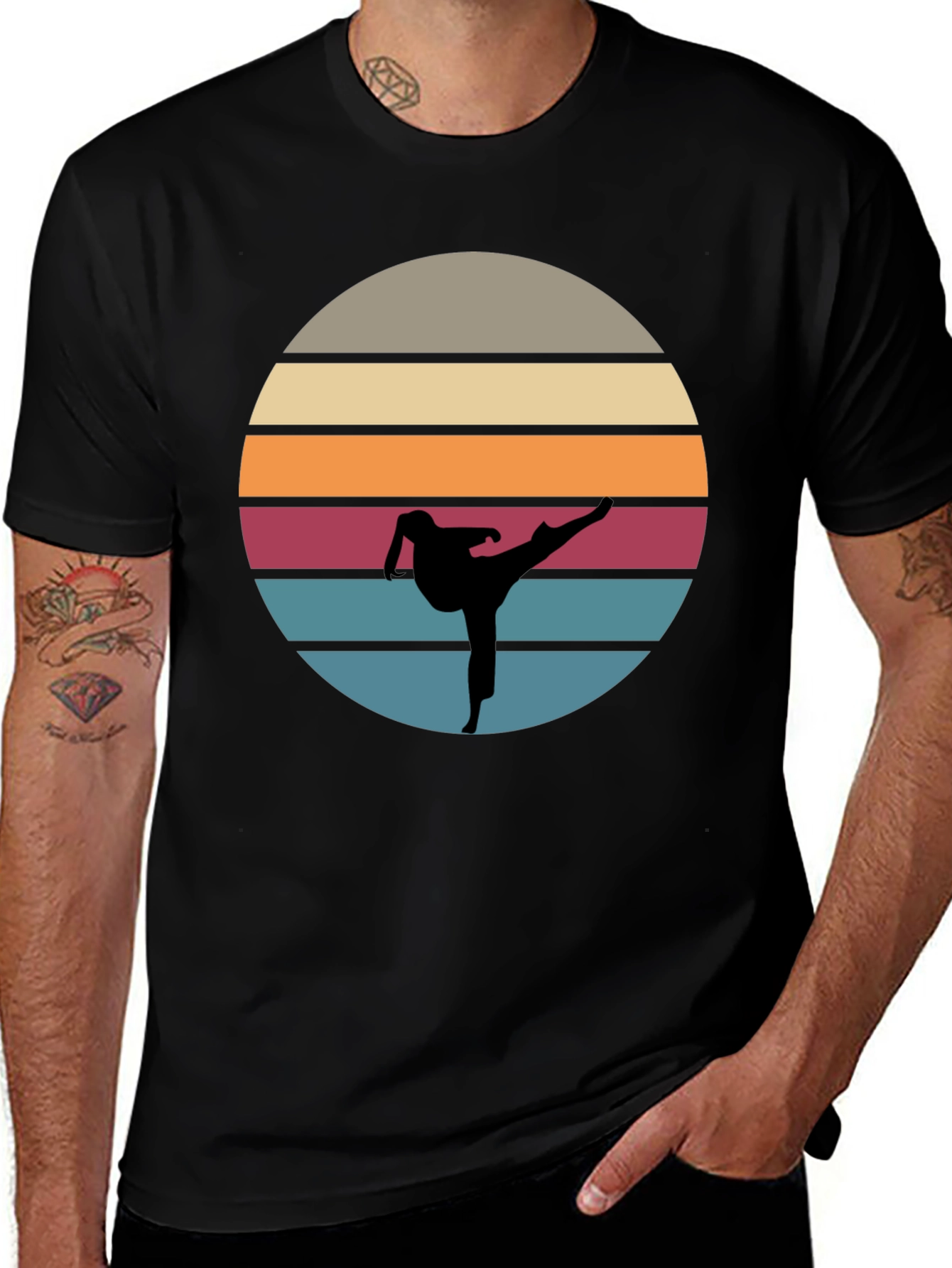 Retro Karate Sunset T-Shirt - Martial Arts Tee