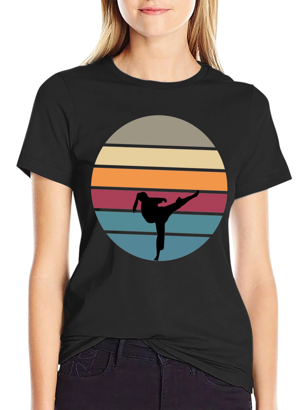 Retro Karate Sunset T-Shirt - Martial Arts Tee
