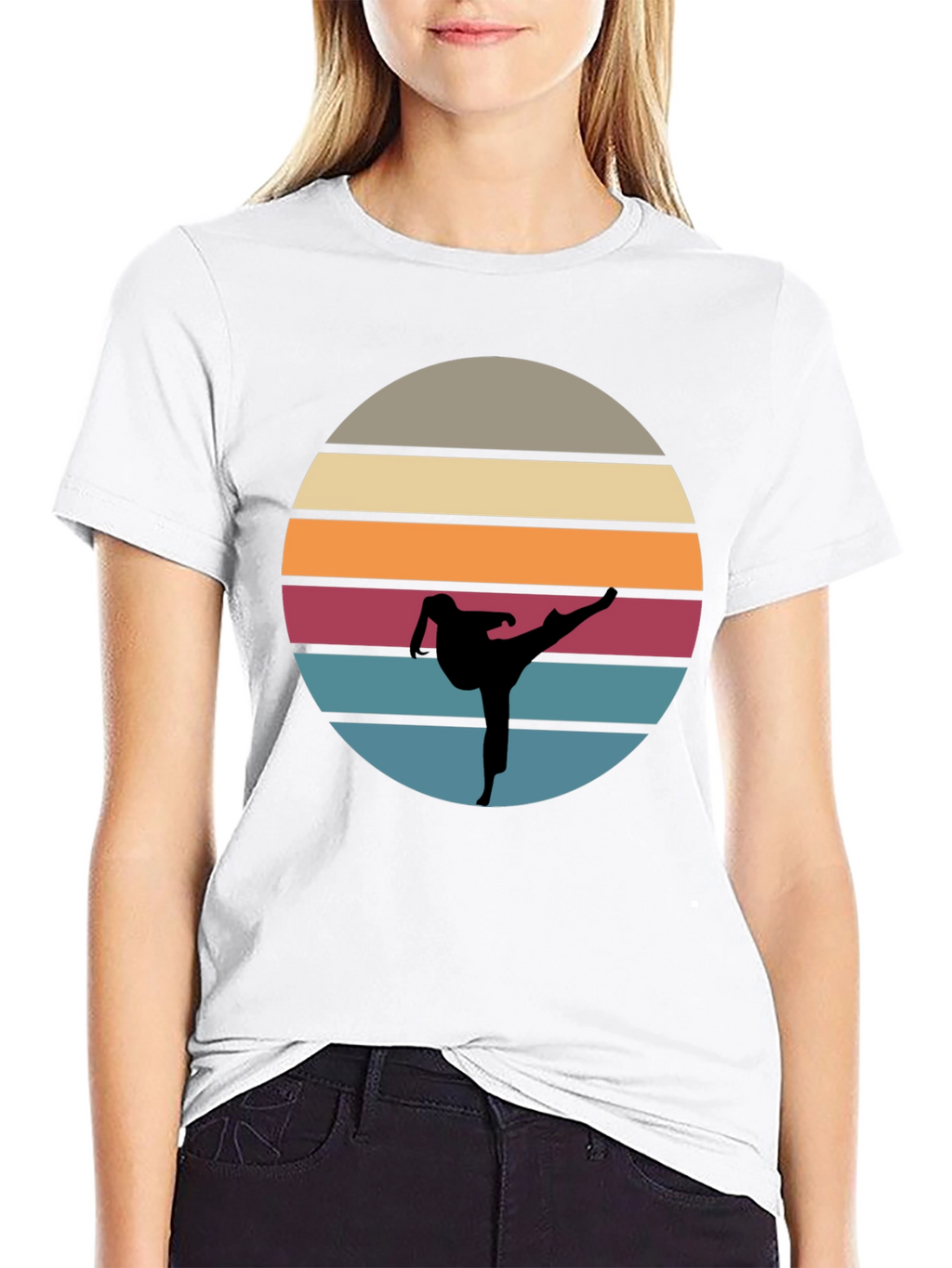 Retro Karate Sunset T-Shirt - Martial Arts Tee