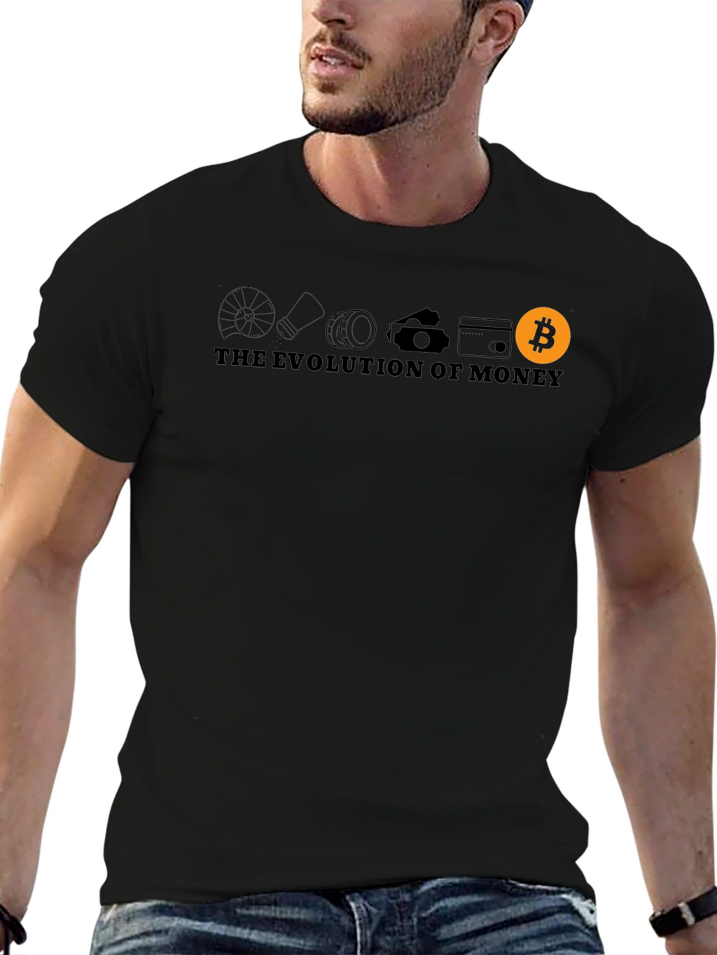 Evolution of Money Bitcoin Graphic T-Shirt