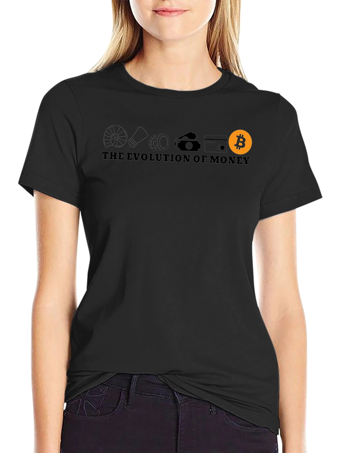 Evolution of Money Bitcoin Graphic T-Shirt