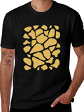 Unique Giraffe Print Black T-Shirt