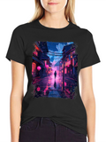 Neon Cityscape T-Shirt - Stylish Streetwear