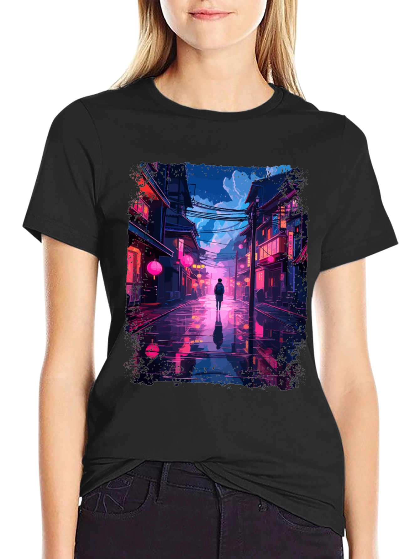 Neon Cityscape T-Shirt - Stylish Streetwear