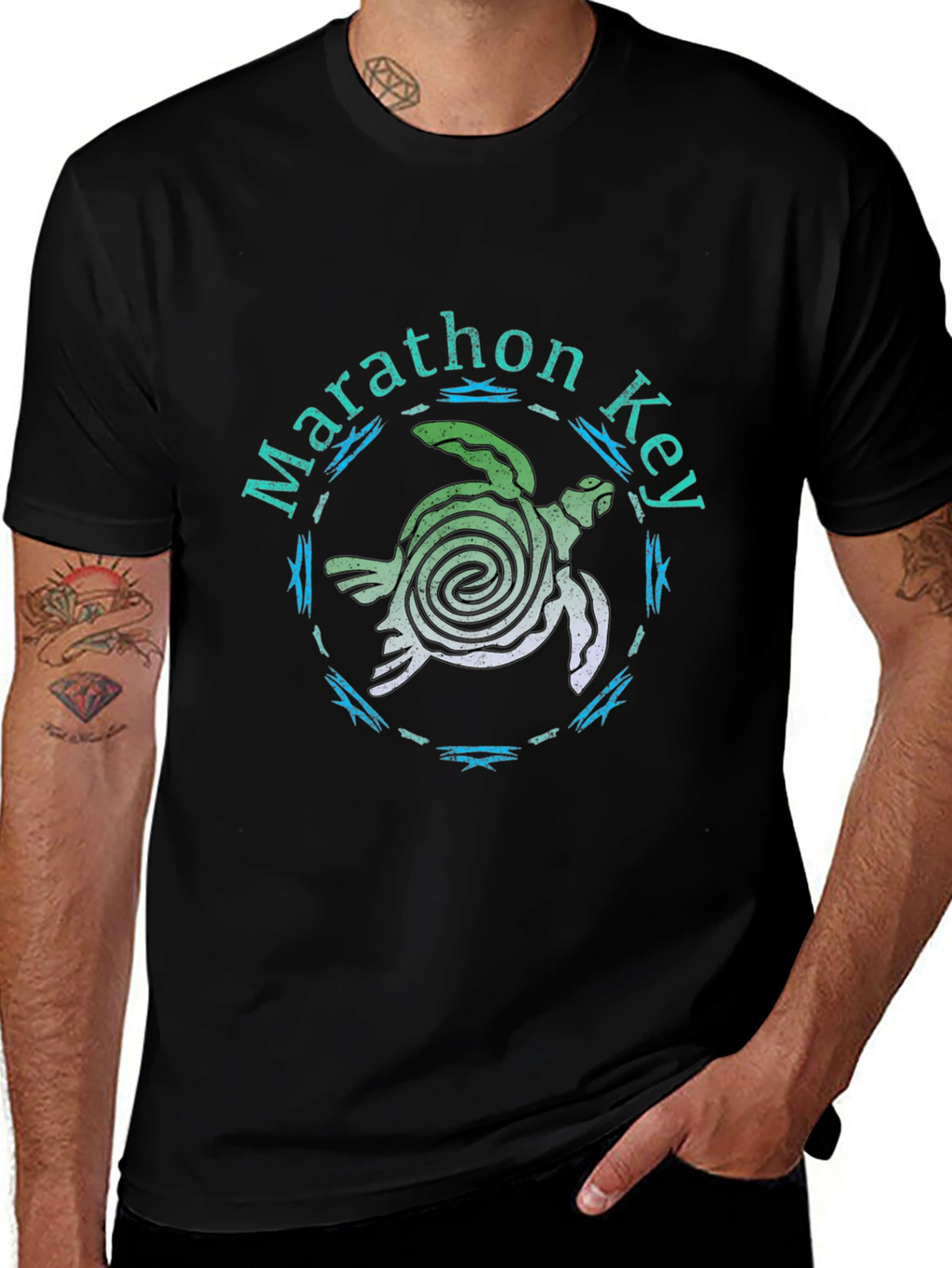 Marathon Key Turtle Graphic T-Shirt