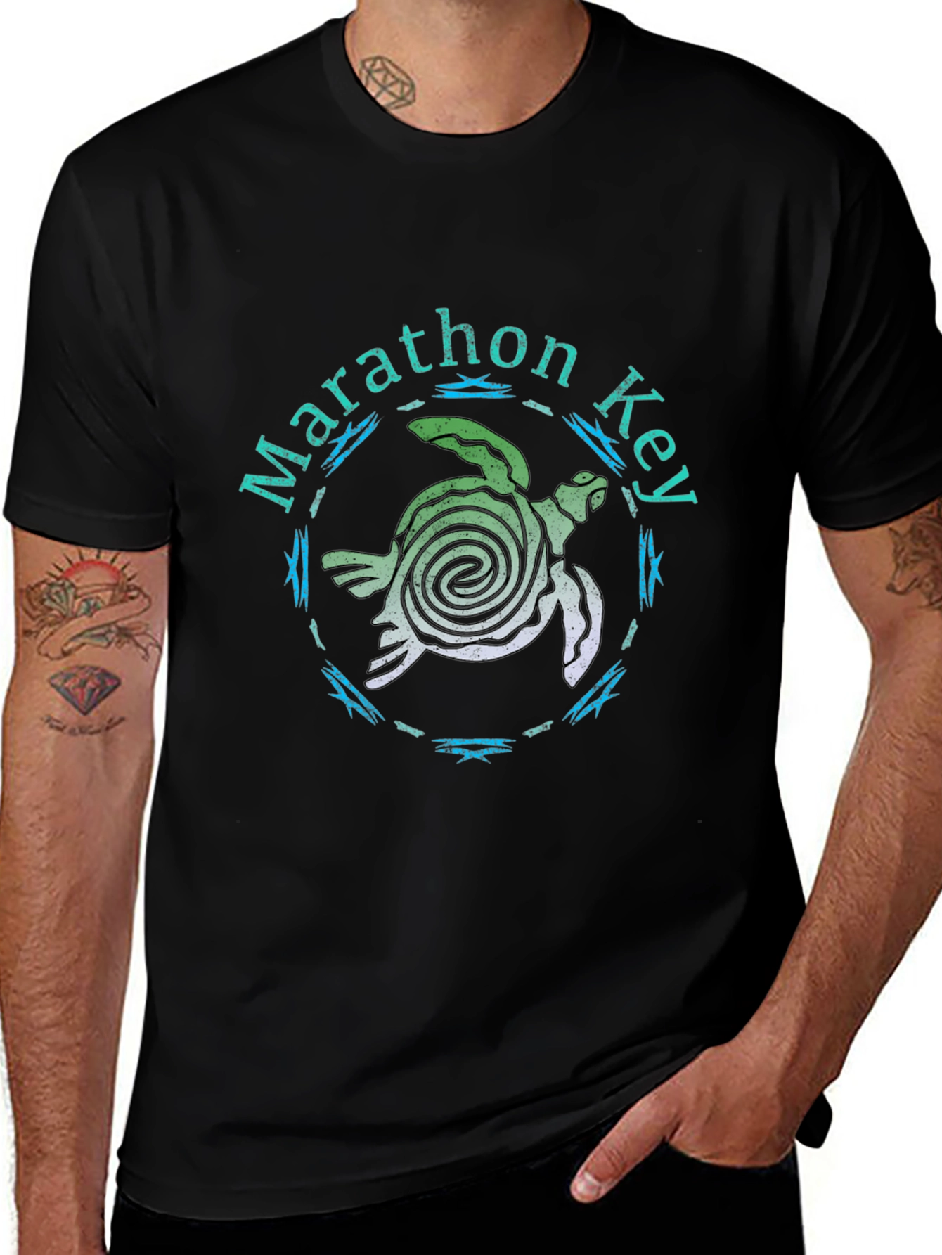 Marathon Key Turtle Graphic T-Shirt