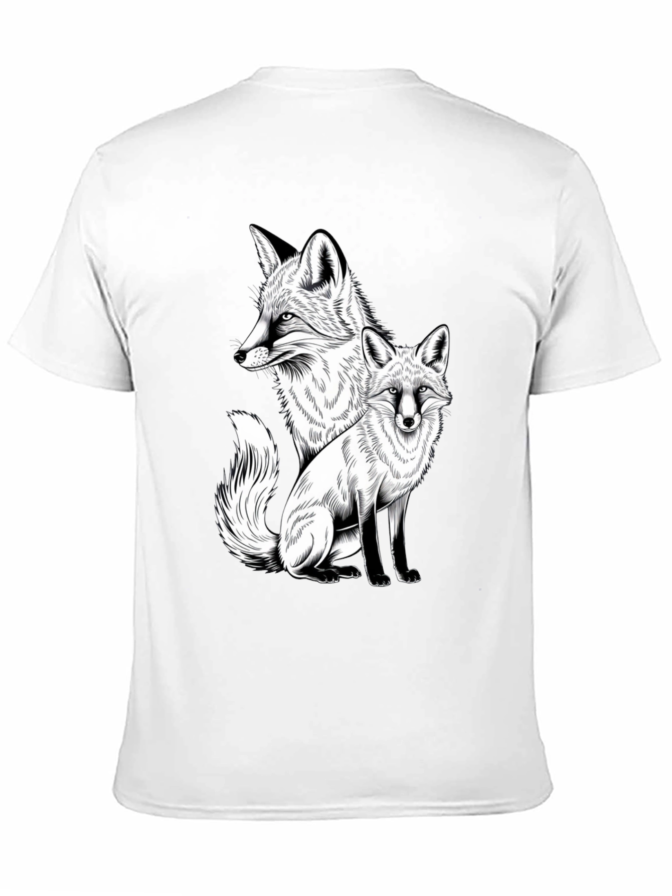 Fox Graphic Print Tee - Stylish Black T-Shirt