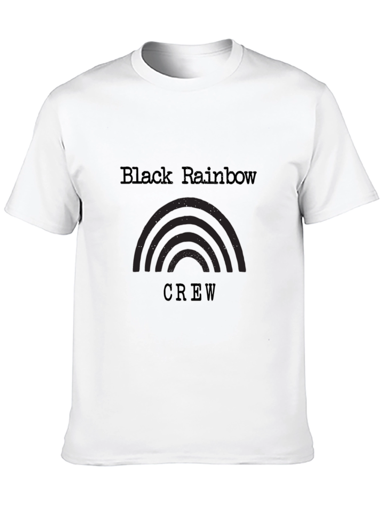 Black Rainbow Crew Graphic Tee - Soft Cotton Blend