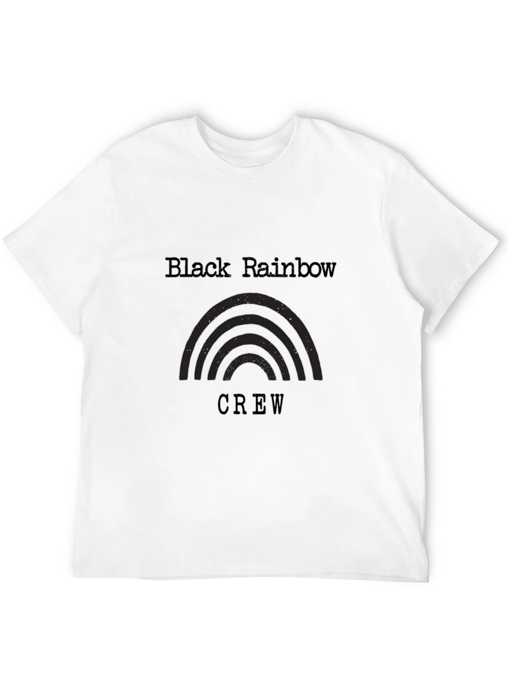 Black Rainbow Crew Graphic Tee - Soft Cotton Blend