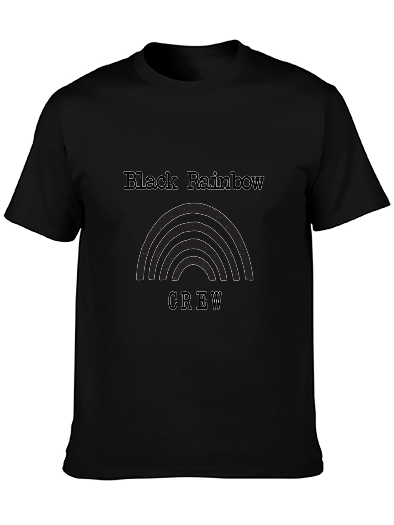 Black Rainbow Crew Graphic Tee - Soft Cotton Blend