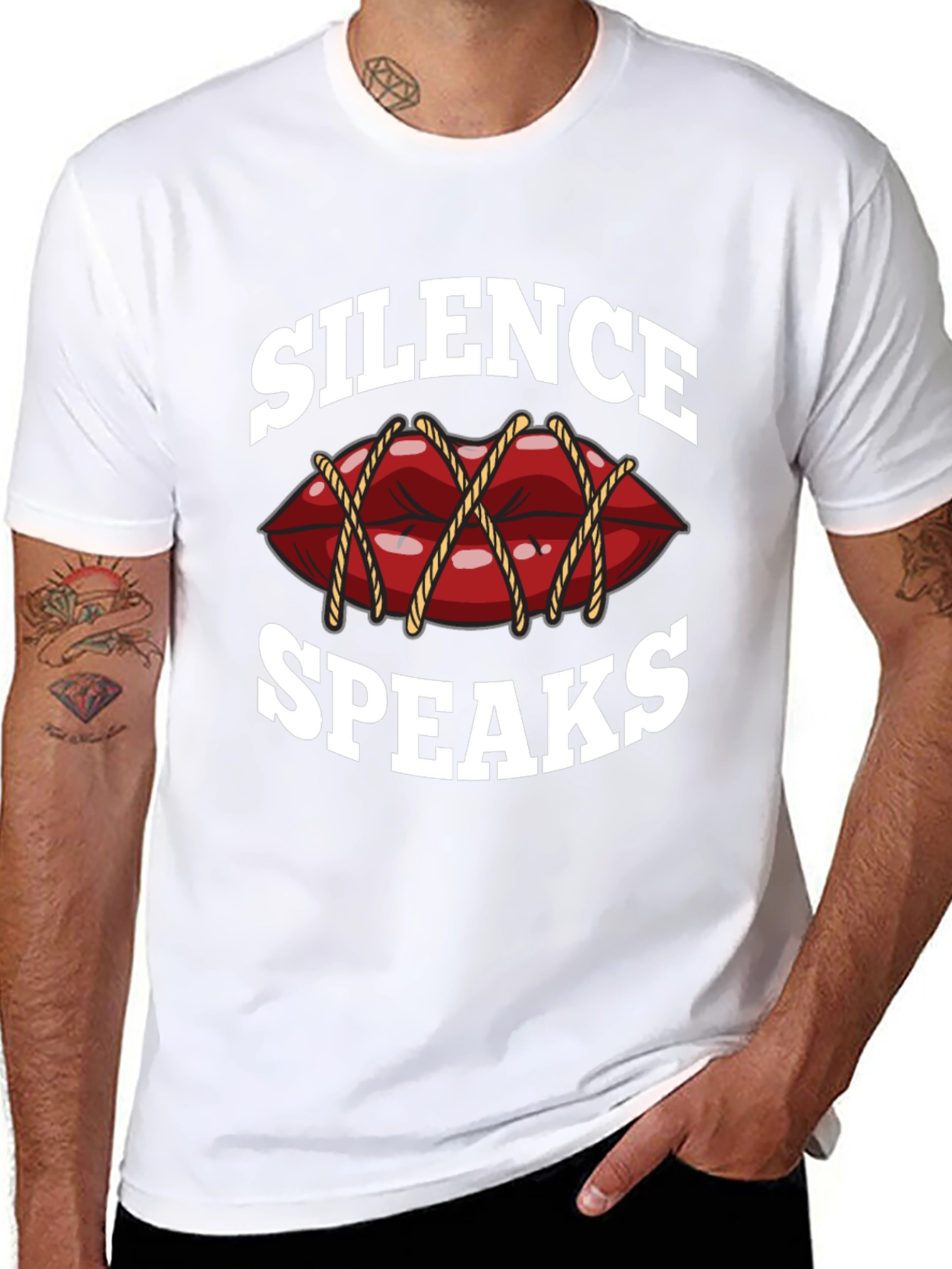 Silence Speaks Graphic Tee - Black T-Shirt