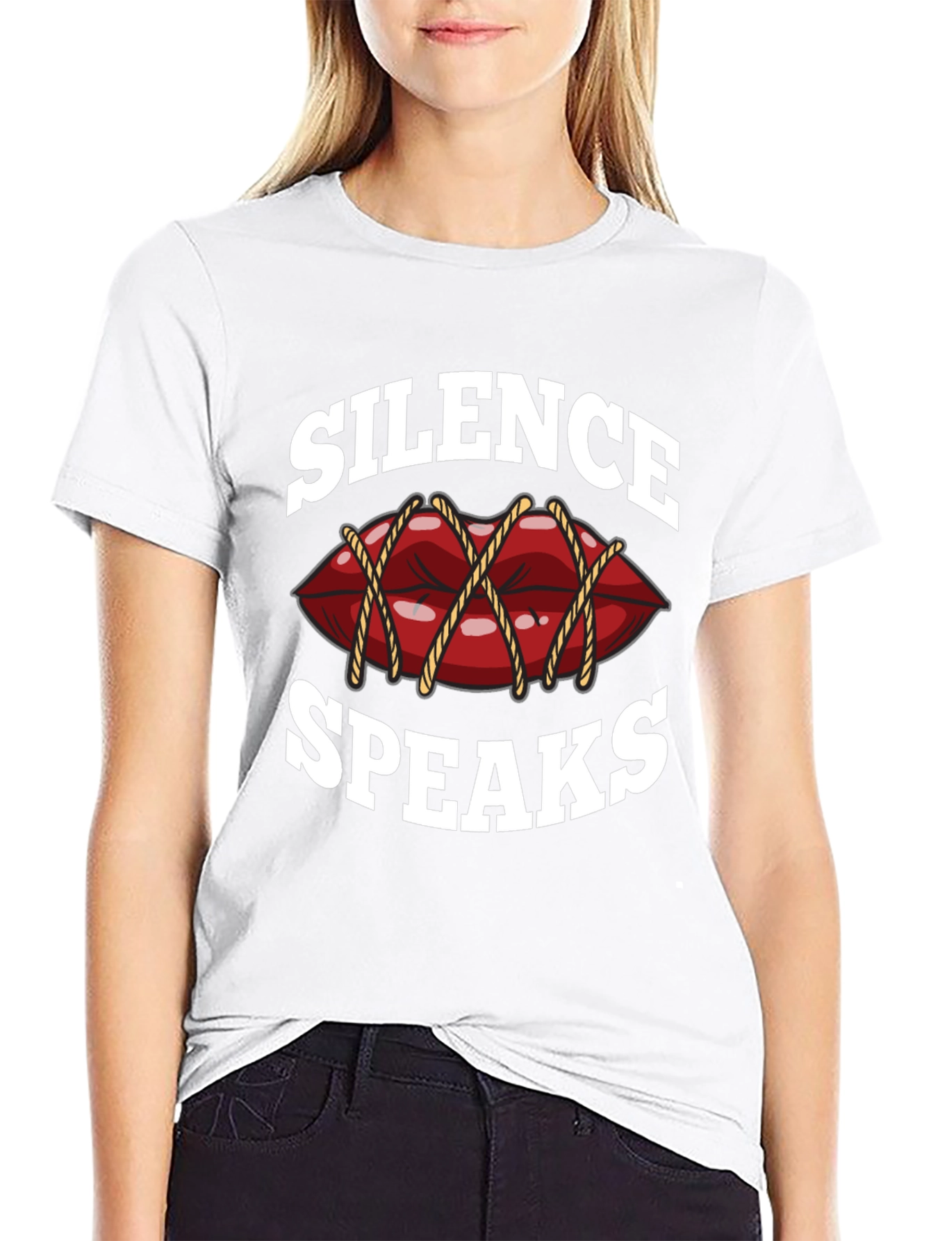Silence Speaks Graphic Tee - Black T-Shirt