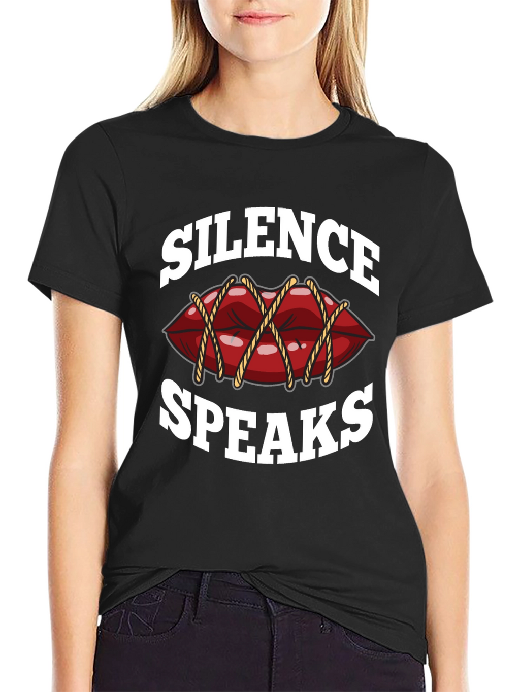 Silence Speaks Graphic Tee - Black T-Shirt