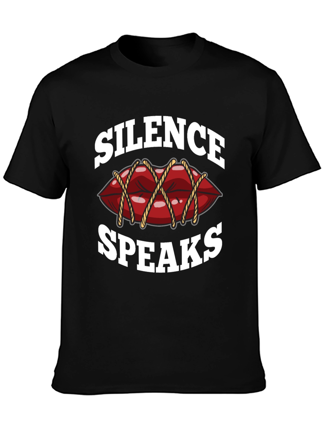 Silence Speaks Graphic Tee - Black T-Shirt