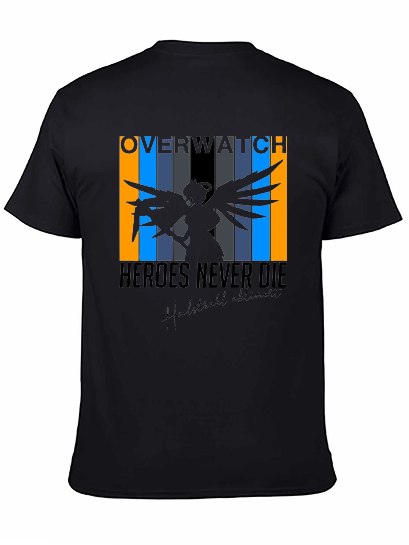 Overwatch Mercy Heroes Never Die Black T-Shirt
