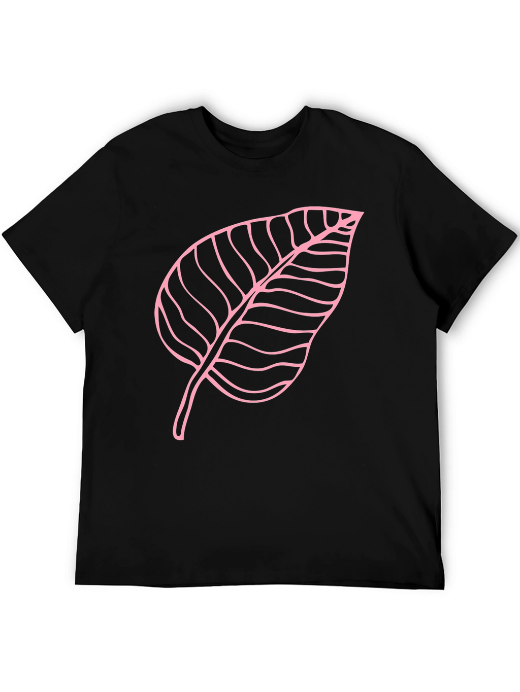 Leaf Outline Black T-Shirt