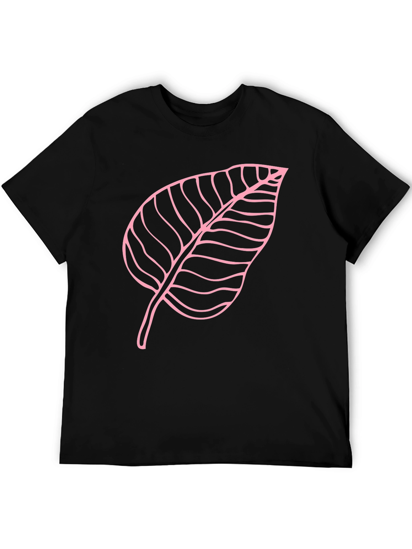 Leaf Outline Black T-Shirt
