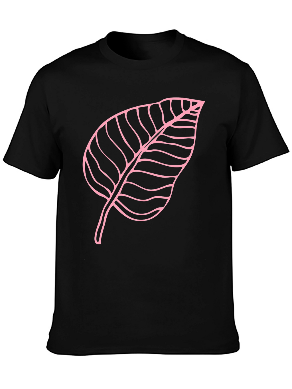 Leaf Outline Black T-Shirt