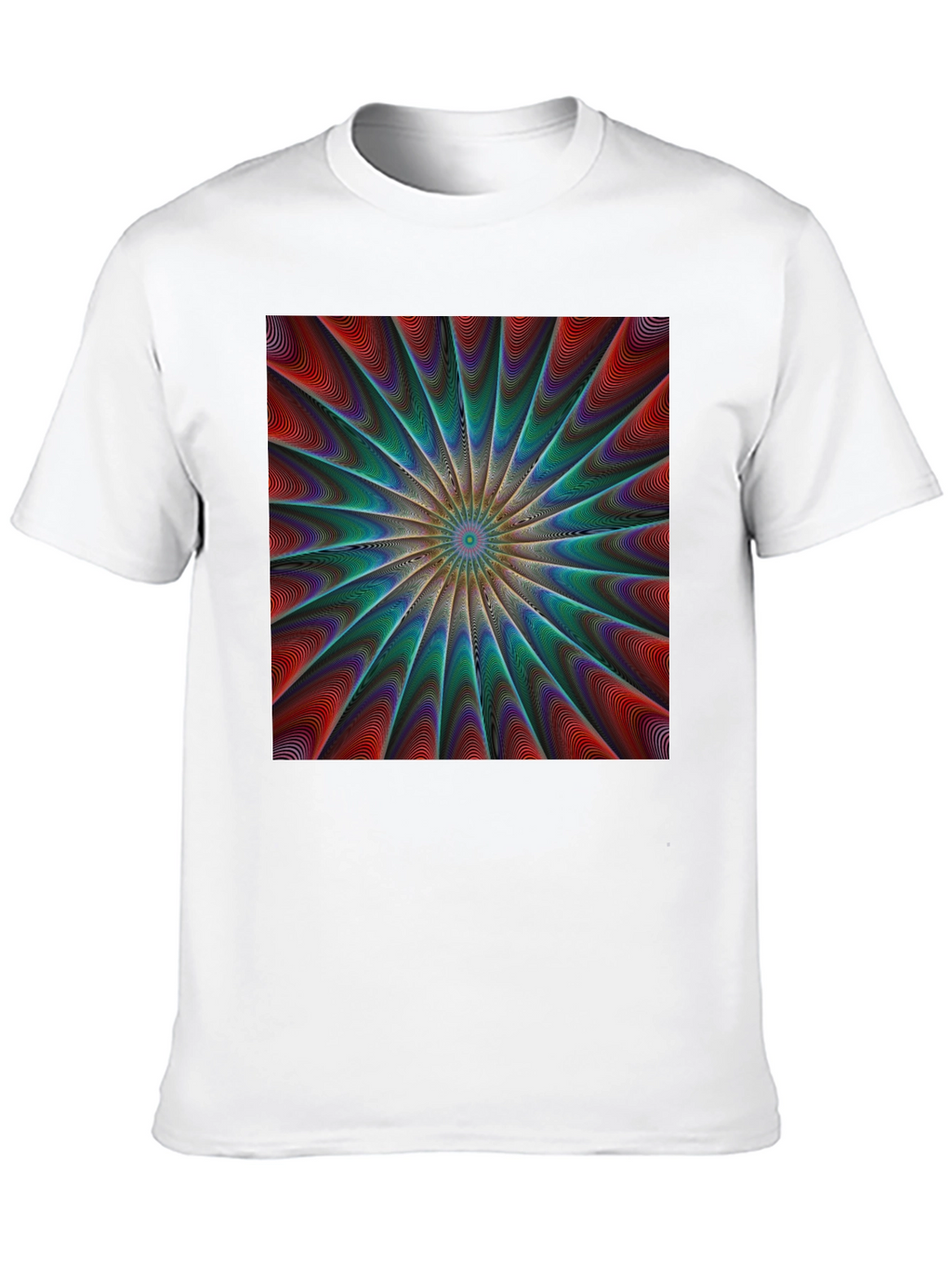 Abstract Psychedelic Pattern Black T-Shirt