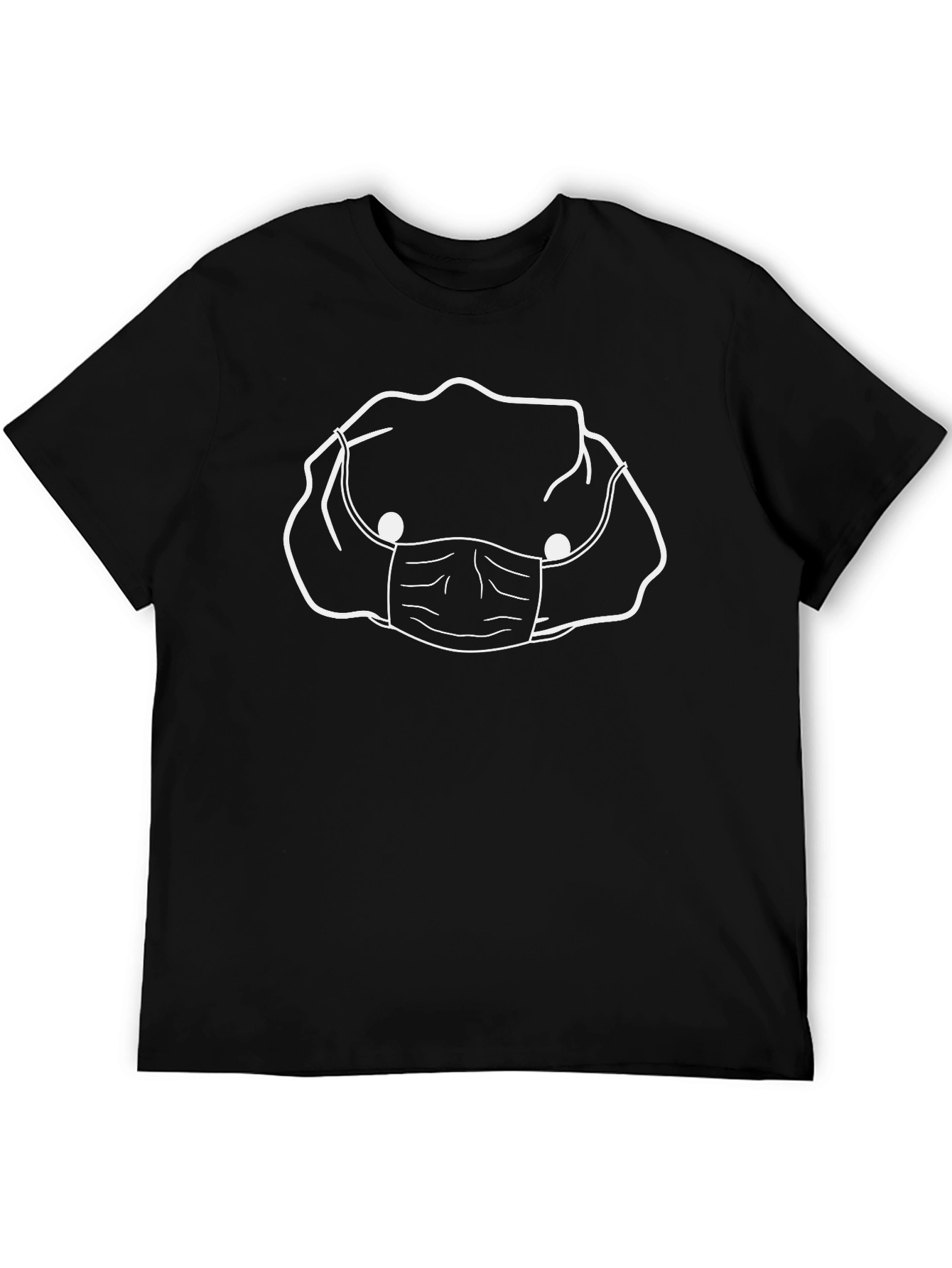 Masked Head Graphic T-Shirt - Black