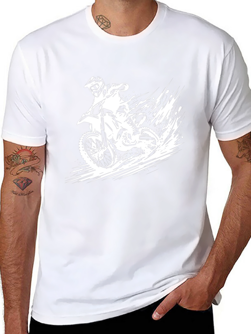 Motocross Rider Graphic Tee - Black
