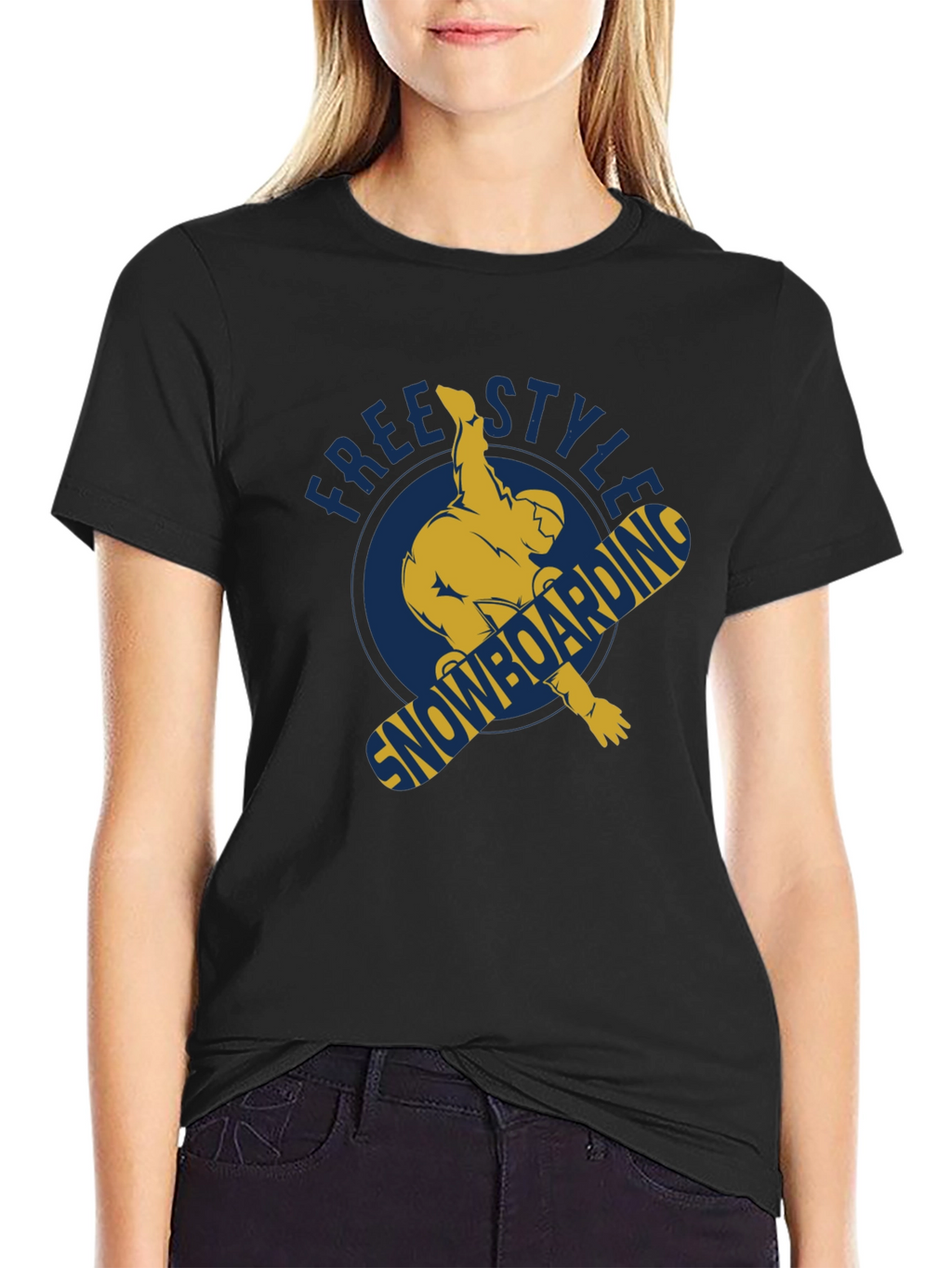 Freestyle Snowboarding Graphic T-Shirt - Black