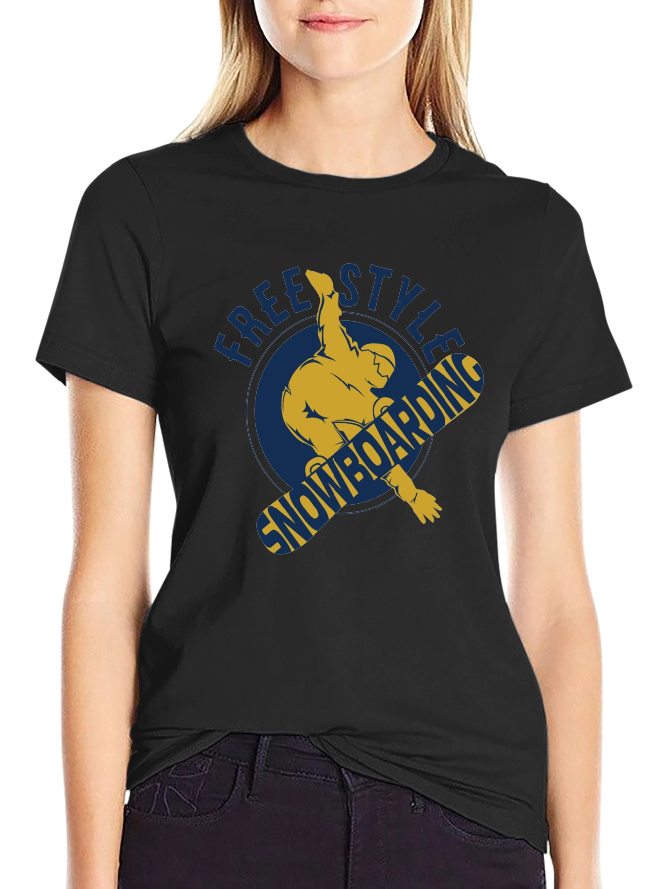 Freestyle Snowboarding Graphic T-Shirt - Black