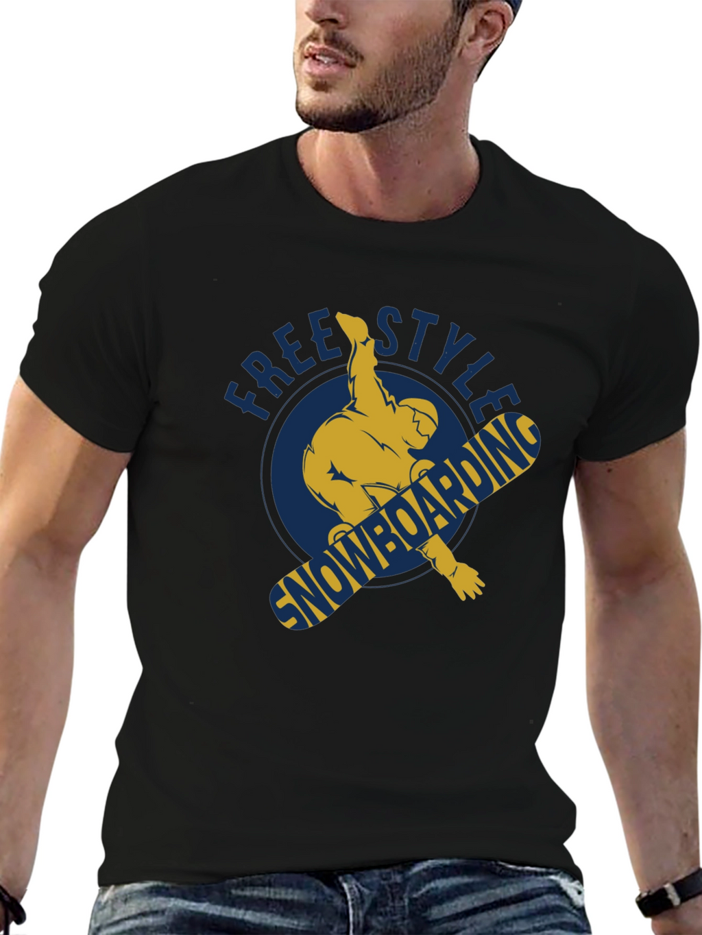 Freestyle Snowboarding Graphic T-Shirt - Black