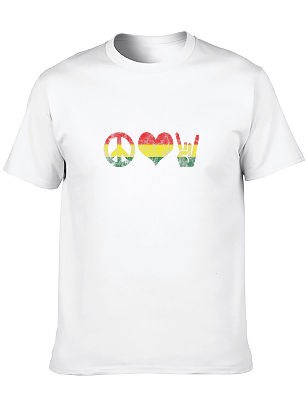 Peace Love Rock Sign Black T-Shirt