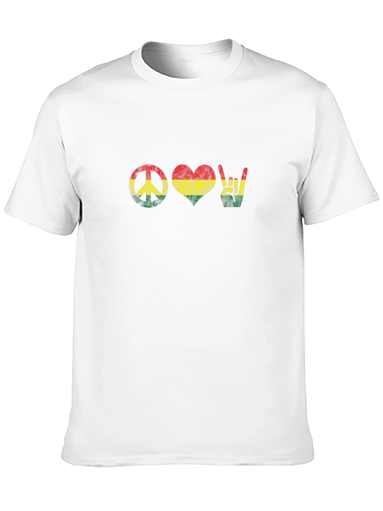 Peace Love Rock Sign Black T-Shirt
