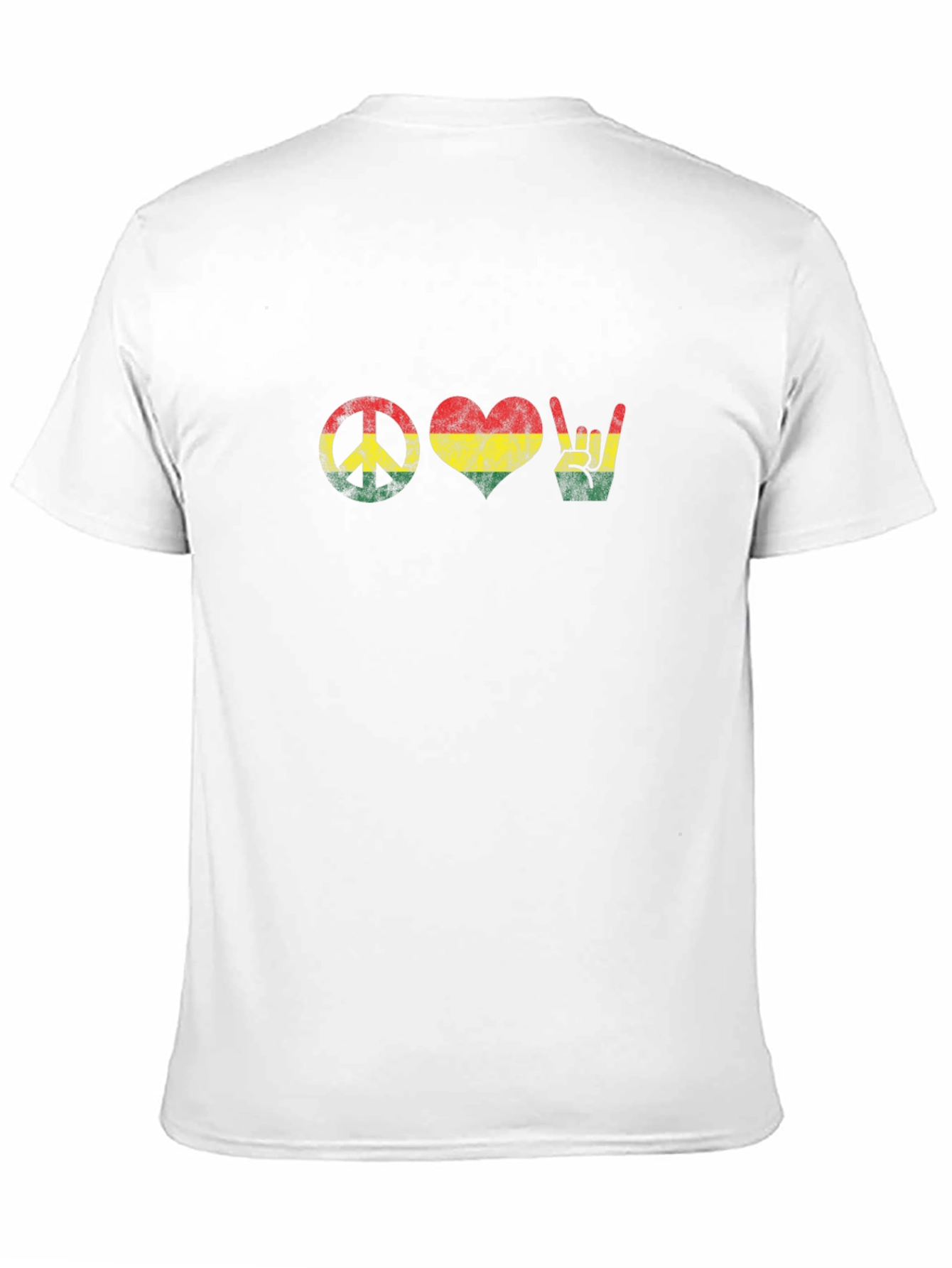 Peace Love Rock Sign Black T-Shirt