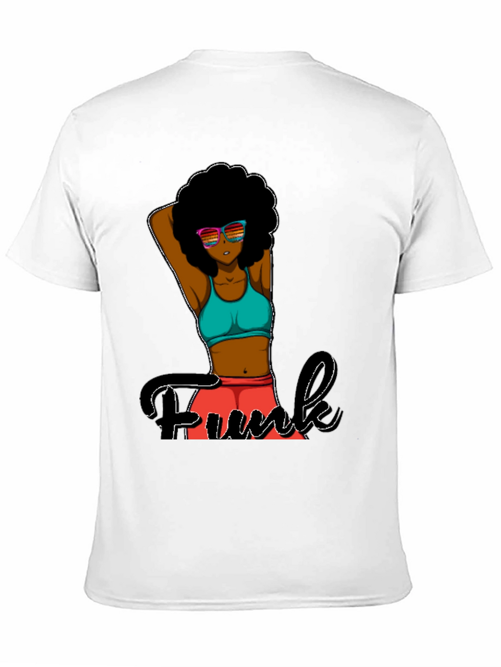 Funky Afro Girl Graphic Tee - Black