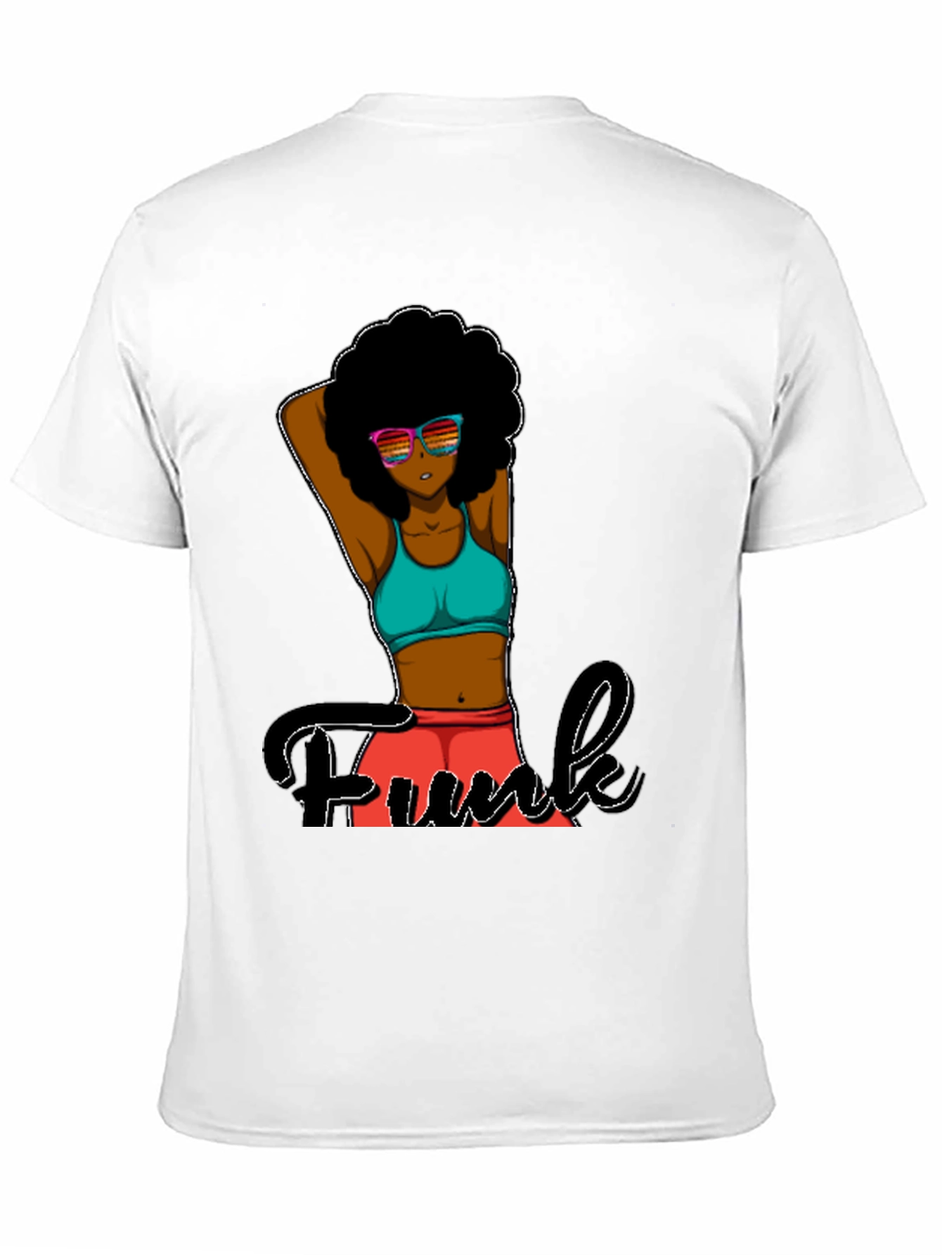 Funky Afro Girl Graphic Tee - Black