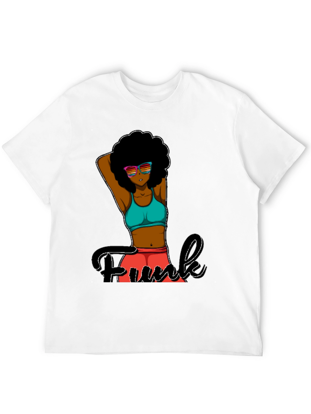 Funky Afro Girl Graphic Tee - Black