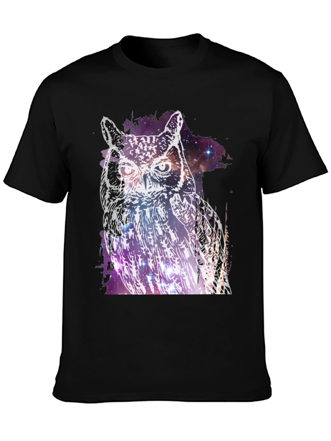 Cosmic Owl Graphic Tee - Mens Black T-Shirt