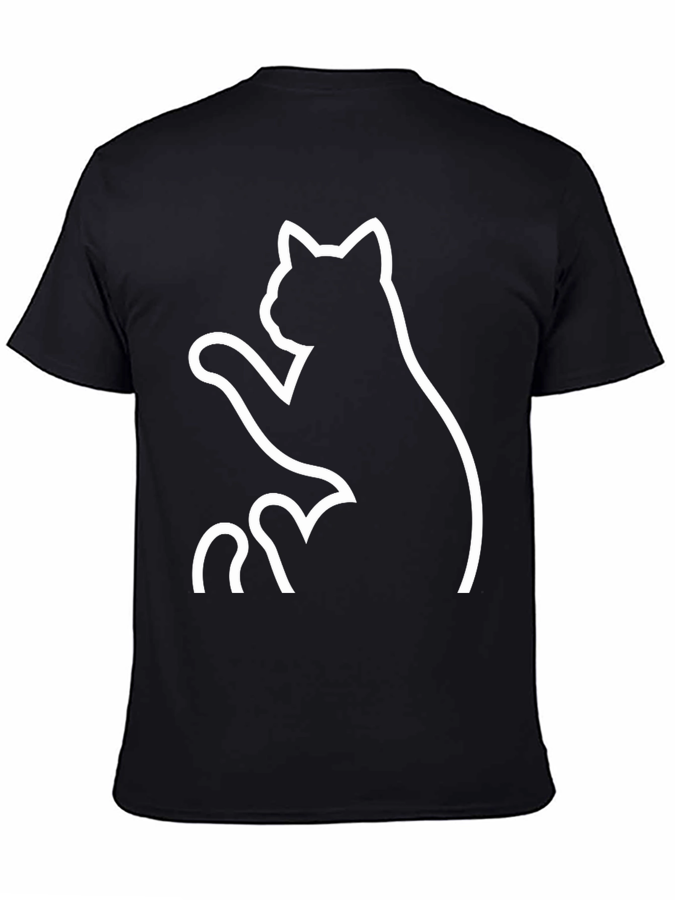 Black Cat Graphic Tee - Whimsical Design