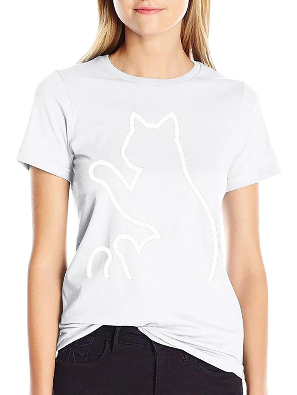 Black Cat Graphic Tee - Whimsical Design