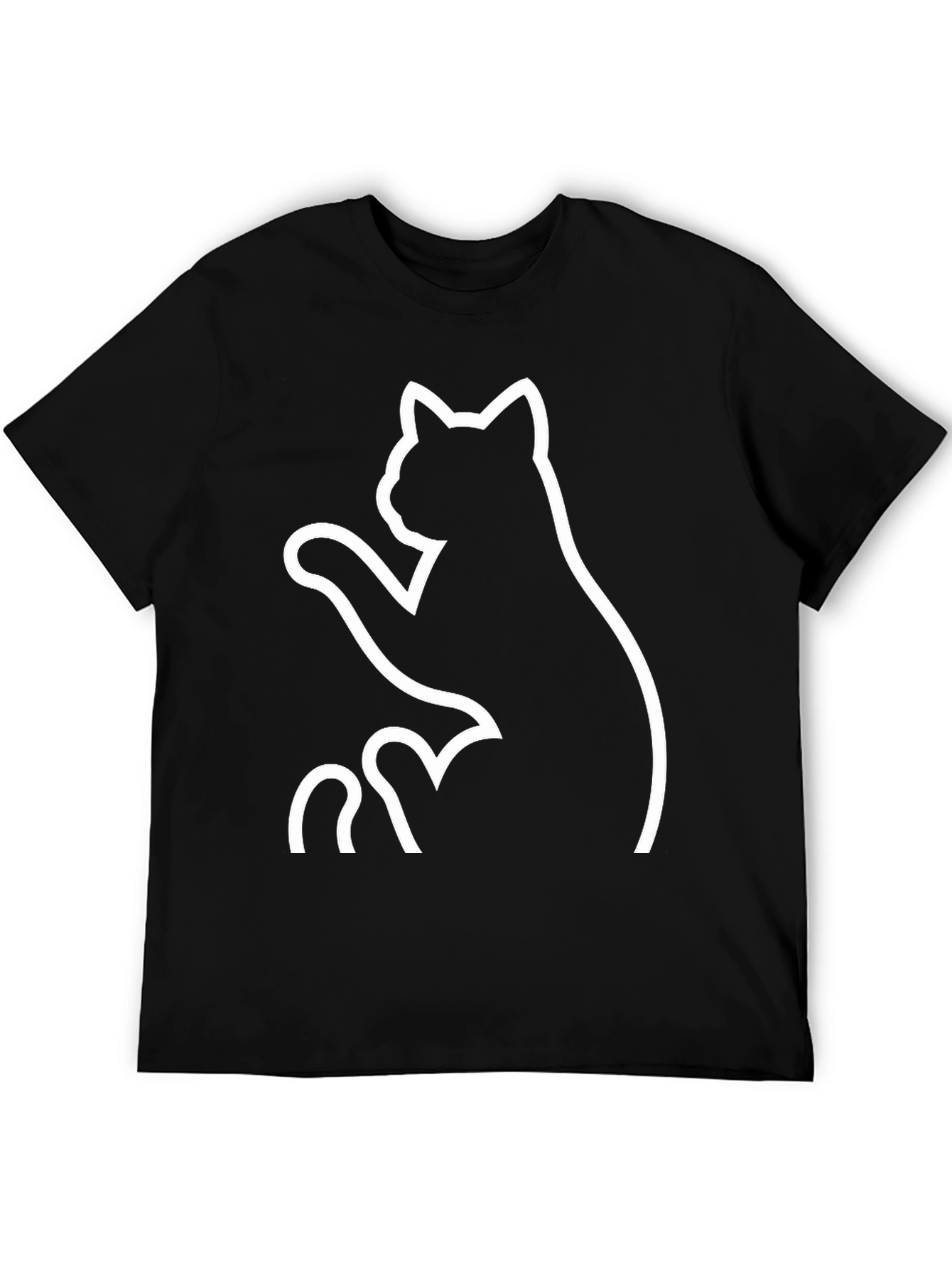 Black Cat Graphic Tee - Whimsical Design