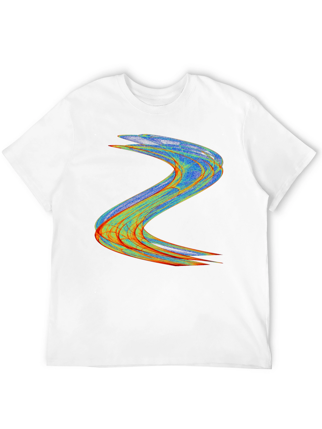 Abstract Wave Design Black T-Shirt