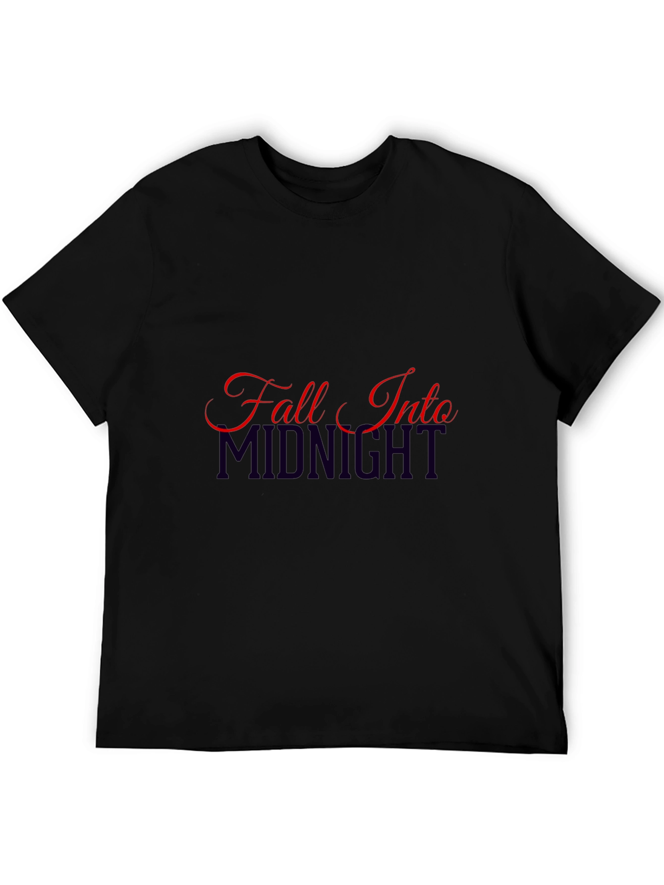 Fall Into Midnight Graphic T-Shirt - Stylish Black Tee