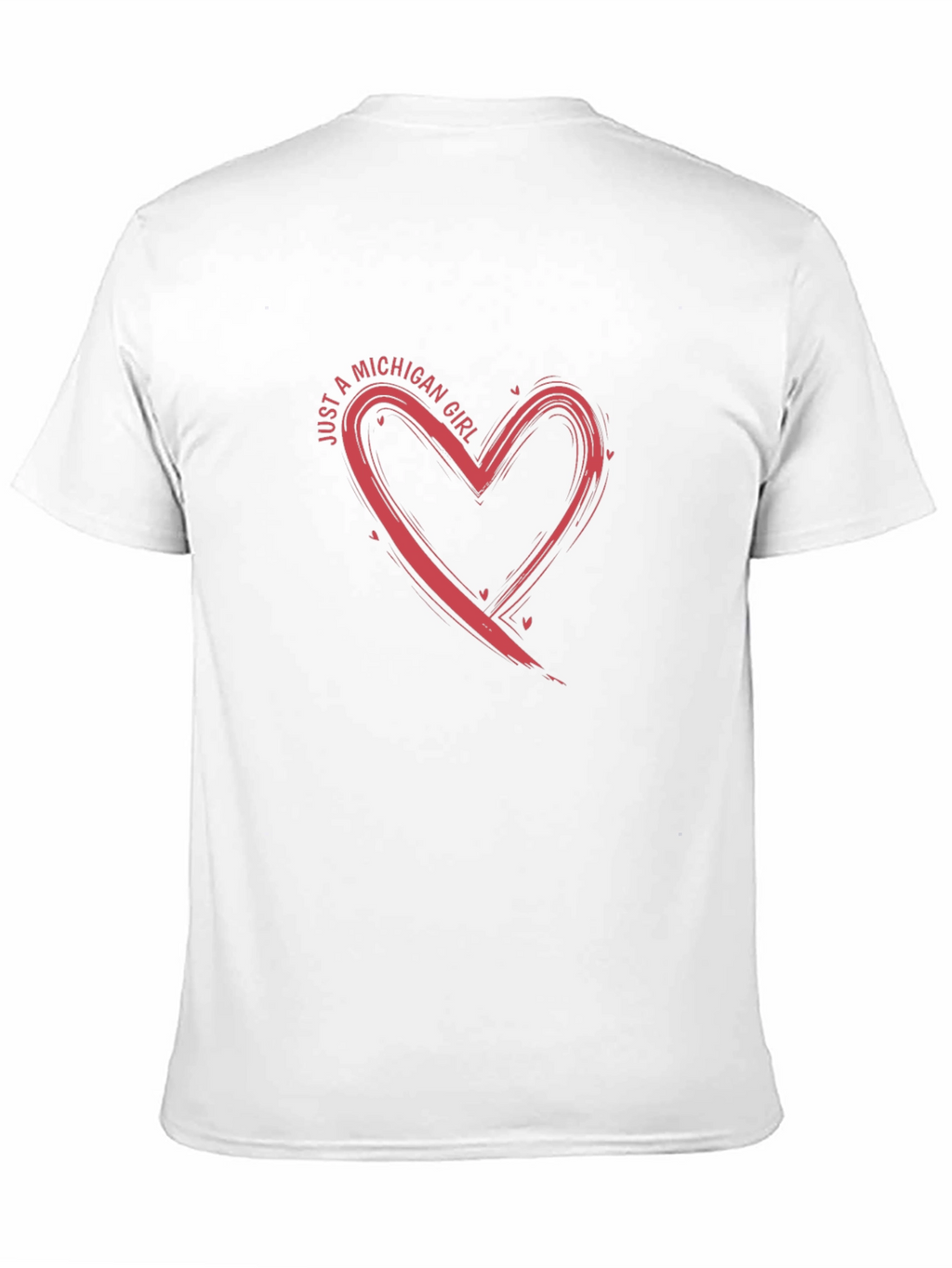 Michigan Girl Heart Tee - Casual Graphic T-Shirt